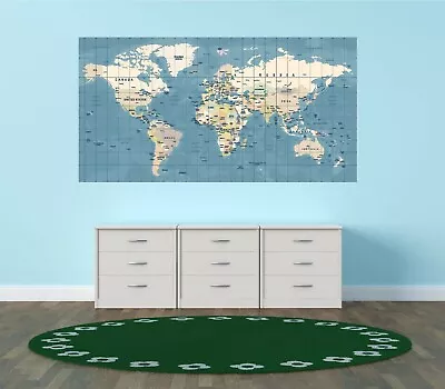 World Map Poster/Print Laminate Option Educational Geography Home Decoration • £3.99