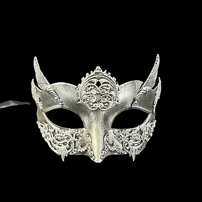 Women Venetian Metallic Steampunk Fantasy Masquerade Mask (Silver) • $19.95