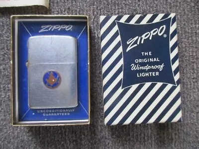 Vintage Masonic Zippo Lighter  In Original Blue Stripe Box Patent # 2517191 • $375
