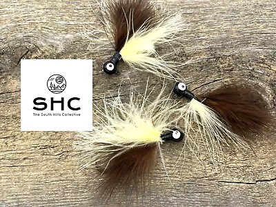 1/4 Ounce Maribou Hair Jigs Black Brown Creme Jig Hand Tied In Our Shop! 130 • $11.99