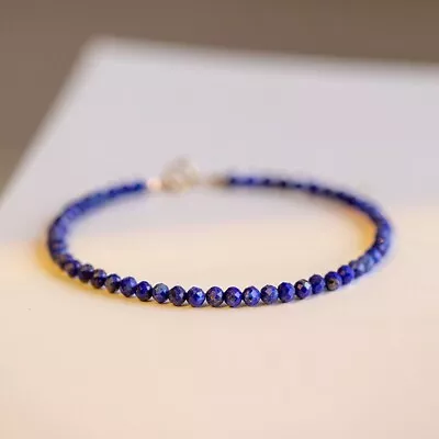 Natural Lapis Lazuli Stone Dainty Bracelet Blue Gemstone Bracelet Minimalism • $11.90