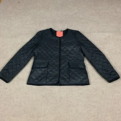 J Crew Signature Puffer Jacket Womens Size 8 Quilted Lightweight Primaloft Black • $44.16