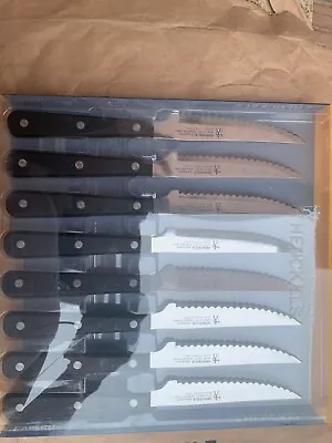 J A Henckels 8 Piece Eversharp Steak Knife Set Knives Stainless Steel Serrated • $39.95