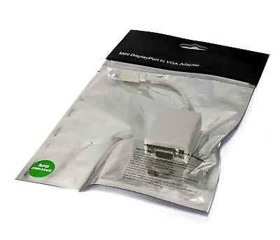 Mini DisplayPort Mini DP To VGA Video Cable Adapter Convertor - White • £4.45