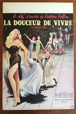 DOLCE VITA Federico Fellini Original French Movie Poster '60 • $99