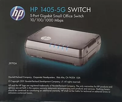 HP 1405-5G 5-port Gigabit Network Switch (J9792A) Brand New In Box • $30