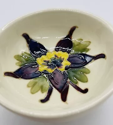 Vintage Moorcroft England Columbine Flower Trinket Bowl Dresser Dish 3-3/8” • $29.99