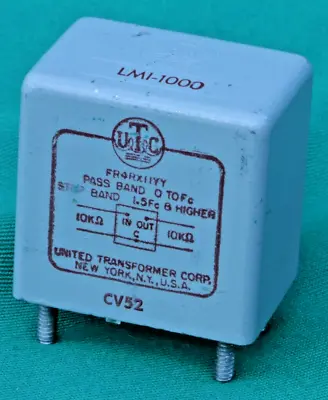 Vintage UTC LMI-1000 BAND PASS FILTER • $39.99