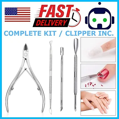 Cuticle Nipper Pusher Ingrown Toenail Lifter Pedicure Nail Care Tools 5 Set Kit • $7.95