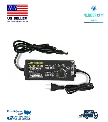 Adjustable Voltage Power Supply 3V 9V 12V 24V LCD Display AC DC Switch Adapter • $20.99
