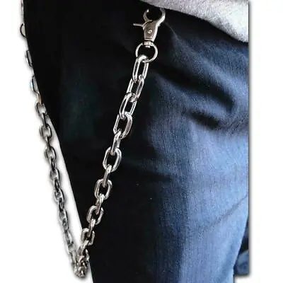 £5.04 • Buy Men Women Silver Metal Wallet Chain Jeans Biker Rocker Thick Biker Links Ch I7L4