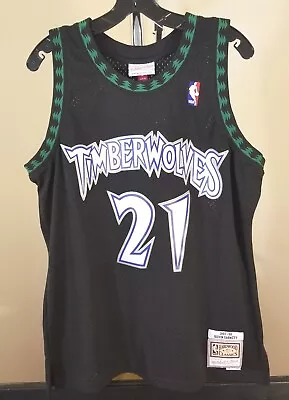 Minnesota Timberwolves NBA Mitchell & Ness Black Kevin Garnett #21 Medium Jersey • $79.99