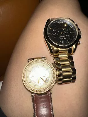 Michael Kors Parker MK2249 Women's Brown Leather Quartz Watch- New Battery • $100