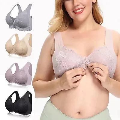Women's Plus Size Front Closure 5D Shaping Seamless U Shaped Back Push Up Bras  • £9.13
