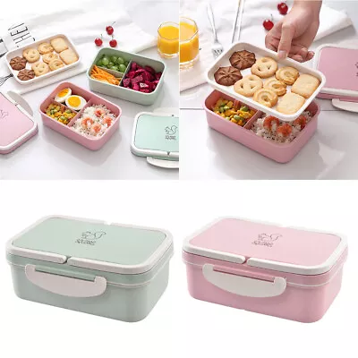 $14.99 • Buy Student Microwave Wheat Straw Bento Lunch Box Picnic Food Storage Container Kids