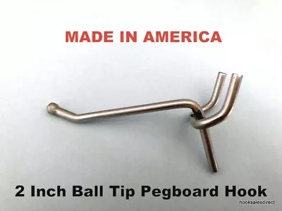 (20 PACK) 2 Inch All Metal Peg Hooks 1/8  To 1/4  Pegboard Slatwall Garage Kit • $9.97