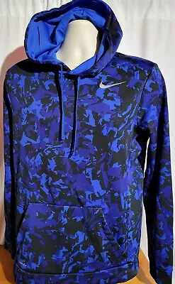 Mens Nike Therma-Fit Pullover Hoodie Medium Blue Camouflage Long Sleeve Fleece  • $24.99