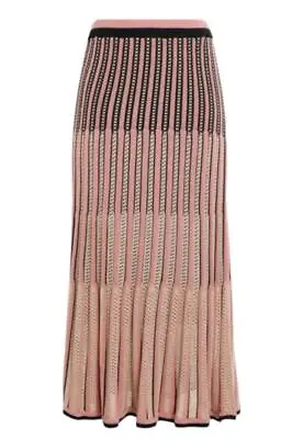 Zimmermann Wonderland Pointelle Skirt | Pink/Black/White Jersey High Waist • $309.99