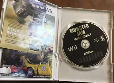  Monster Jam: Urban Assault Nintendo Wii Game  Case & Manual Book Booklet • $24.95