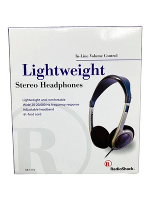 $21.95 • Buy Radio Shack Lightweight Stereo Headphones 6.5' Cord In Line Volume Control