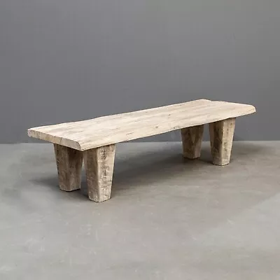 Rustic Reclaimed Hardwood Slab Coffee Table With White Paint • $1195