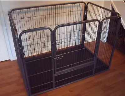 £49.99 • Buy Heavy Duty Folding Puppy Dog Play Pen Run Enclosure Welping Playpen With Floor