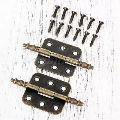 Antique Bronze Jewelry Box Cabinet Cupboard Butt Hinges Door Hinge Hardware 2pcs • $5.27