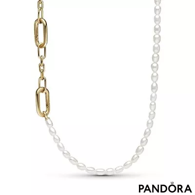 New Genuine Pandora ME Slim Treated Freshwater Cultured Pearl Necklace 362302C01 • £199.99