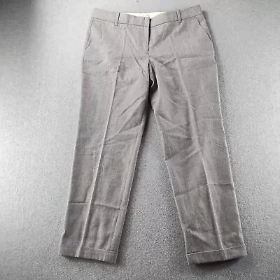 J. Crew Café Capri 100% Wool Cuff Mid Rise Ankle Gray Dress Pants Women's Size 8 • $24.99