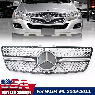 Diamond Front Grille W/Star For Mercedes W164 2009-2011 ML320 ML350 ML550 Grill • $78.53