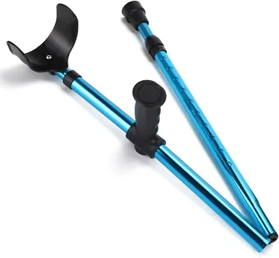 Portable Folding Walking Stick Adjustable Telescopic Underarm Cane Crutch GGM UK • £34.99