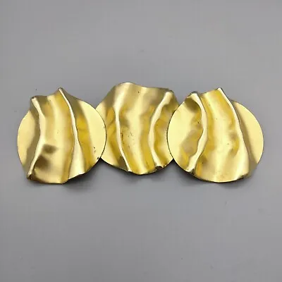 Abstract Gold Tone Textured Circles Brooch Pin Vintage Estate Gorgeous Unique 4  • $13.99