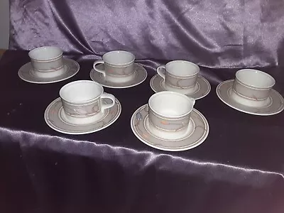 6 Sets Of MIKASA INTAGLIO CAC02 Meadow Sun Cups And Saucers • $40