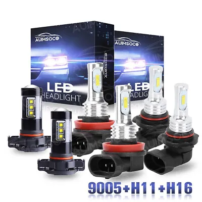 For GMC Sierra 1500 2500 3500 2007-2013 LED Headlights + Fog Light Bulbs Combo • $31.99