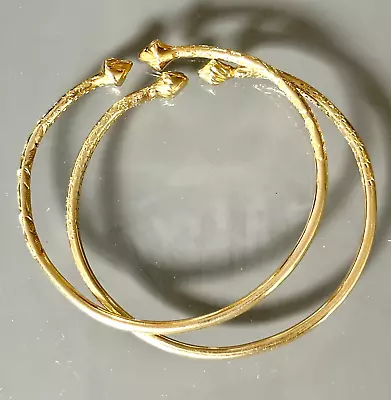 Pair Of 14k Yellow Gold Vintage Estate Cuff Bracelets • $1