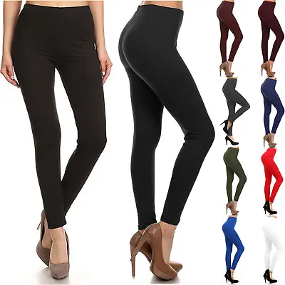 Buttery Soft Long Leggings Solid Plain Butter Womens Stretch Tall Curvy OS TC • $13.99