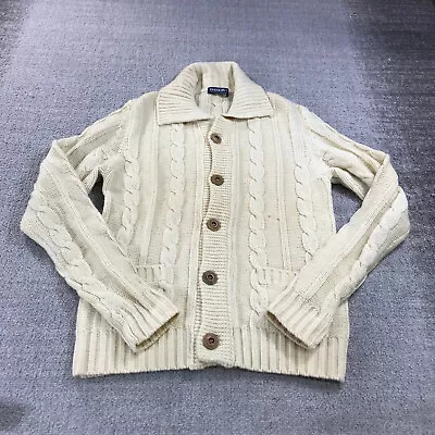 Vintage Damon Sweater Mens Large Cardigan Shawl Collar  Fisherman Oarsman Thick • $41.22