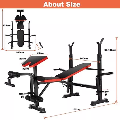 600lbs 5 In 1 Adjustable Olympic Weight Bench Set Full Body Workout Heavy Duty~/ • $159.99