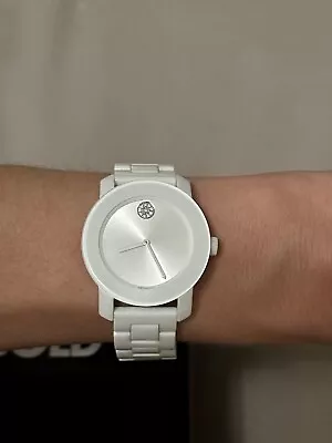 Movado BOLD 36.3mm Silver/White Ceramic And Stainless Steel Case With White... • $320