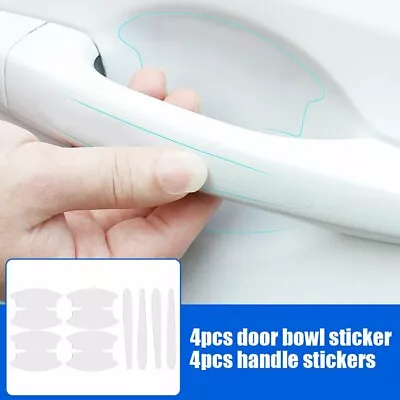 8pcs Car Door Handle Bowl Cup Paint Scratch Guard Protector Film Sticker • £4.94