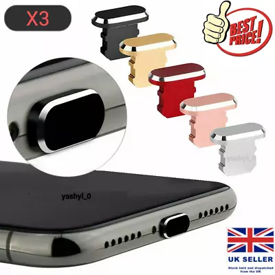 3x Anti Dust Plug Cover Charger Port Cap For Iphone 7 8 X XS 12 13 14 SE Pro Max • £3.49