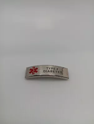 Type 2 Diabetes Stainless Steel Medical Alert Bracelet Band Charm • $9.95