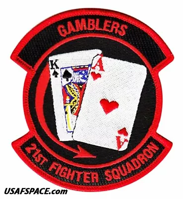 USAF 21ST FIGHTER SQUADRON -F-16 - GAMBLERS -Luke AFB AZ- ORIGINAL PATCH On VEL • $10.95