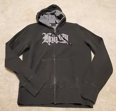 Hurley Black Full Zip Hooded Sweatshirt Jacket Men's Large Logo Pattern-Grab It! • $15.50