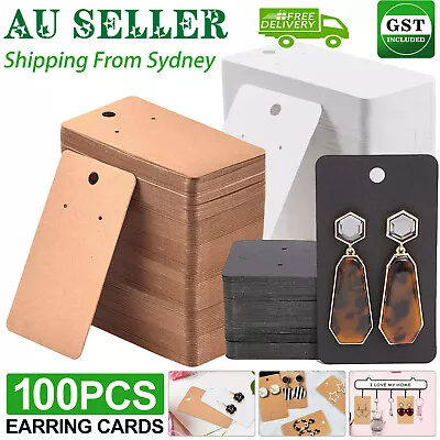 100PCS Earring Cards Cardboard Paper Jewelry Accessories Display Holder AU • $6.25