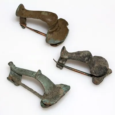 £0.99 • Buy Nice Lot Of 3-Ancient Roman Bronze Knee Fibula Brooches Circa 300 A.D