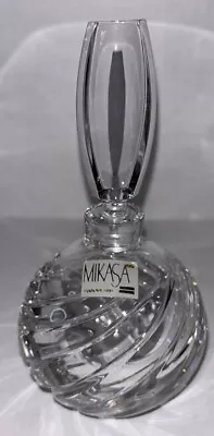 GORGEOUS VINTAGE MIKASA SLOVENIA HEAVY CRYSTAL PERFUME BOTTLE-Swirl Pattern • $40