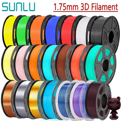 SUNLU 1KG 3D Printer Filament 1.75mm PLA ABS PETG PLA+ SILK TPU-500g Lot • $14.80