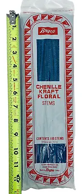 12  Vintage Bryco Chenille Kraft Stems Pipe Cleaners 100 Per Pack Blue Craft • $16.95