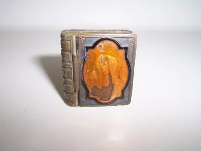 Antique Military Religious Miniature 1x1 Metal Box For Pocket Prayer Book Jesus • $34